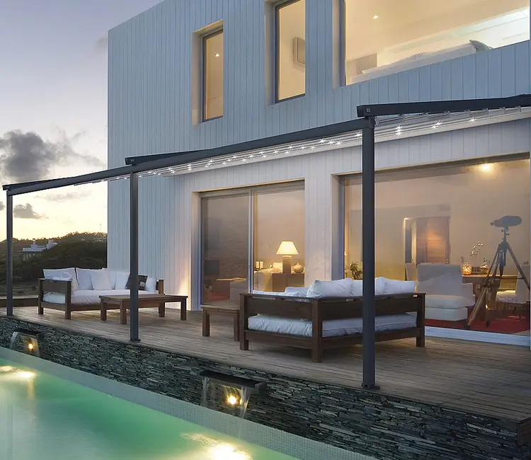 Schuin terrasoverkapping