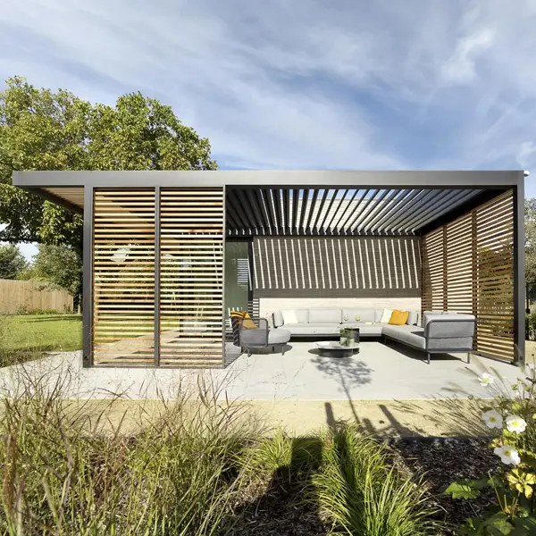 Terrasoverkapping aluminium met hout