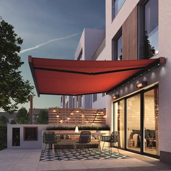 Knikarmscherm met lichtlijst