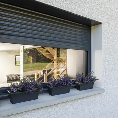 Raam met ingebouwde rolluik systeem Raam met ingebouwde rolluik systeem