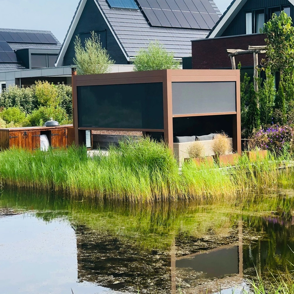 Varia aluminium overkapping lamellen met gesloten scherm