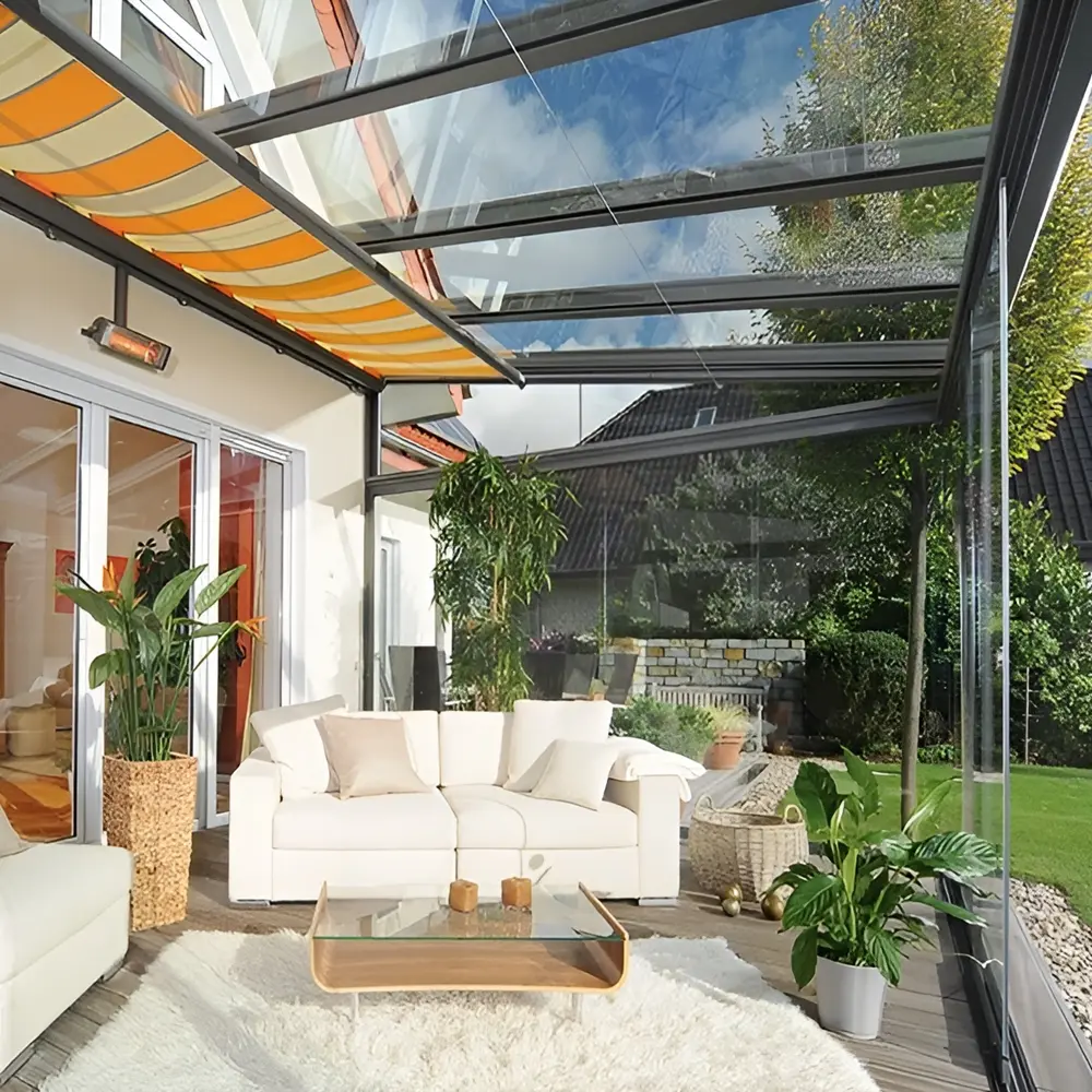 Overdekte veranda met Tempura Quadra terrasverwarmers