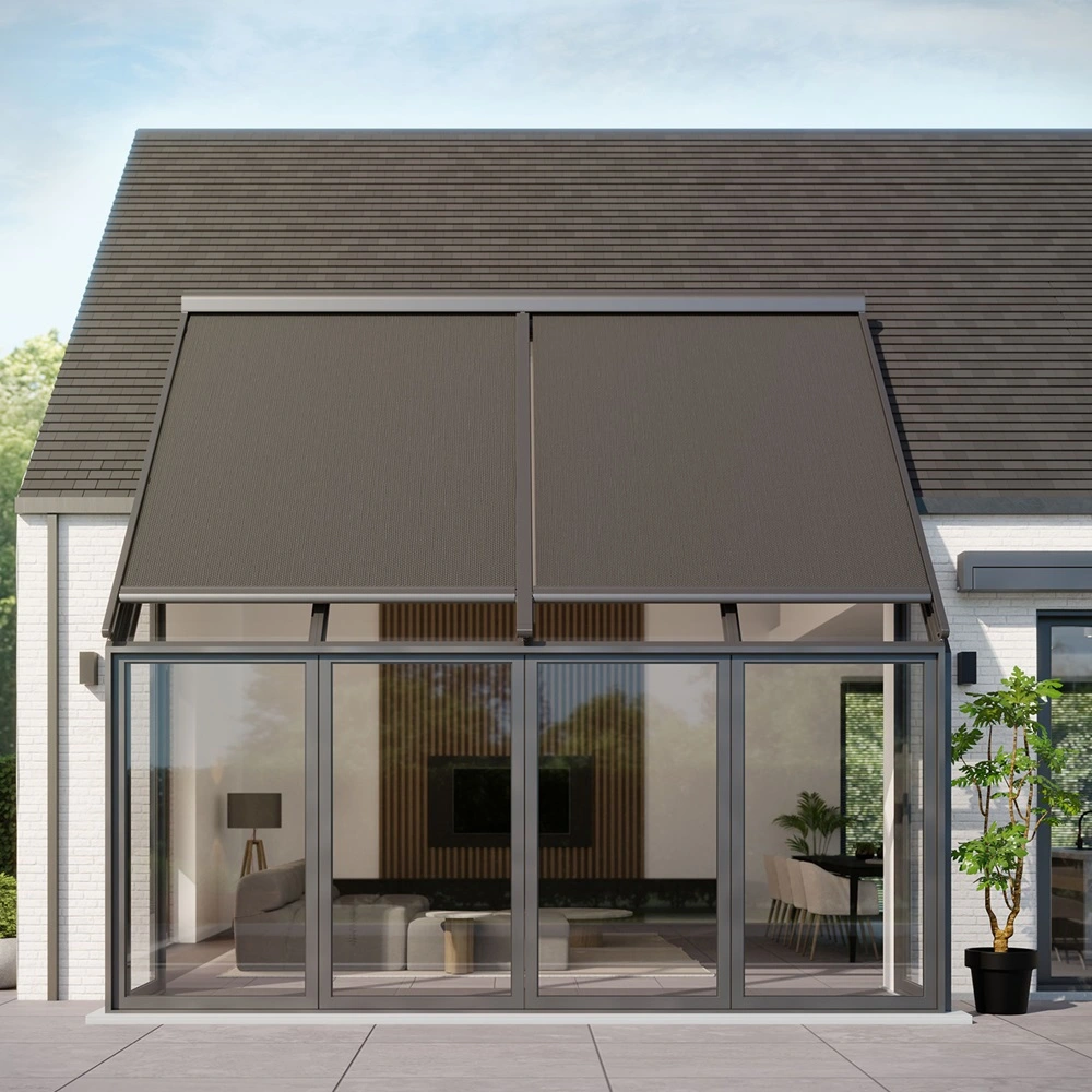 Serrezonwering VZ 710 bij glazen serre aan woning
