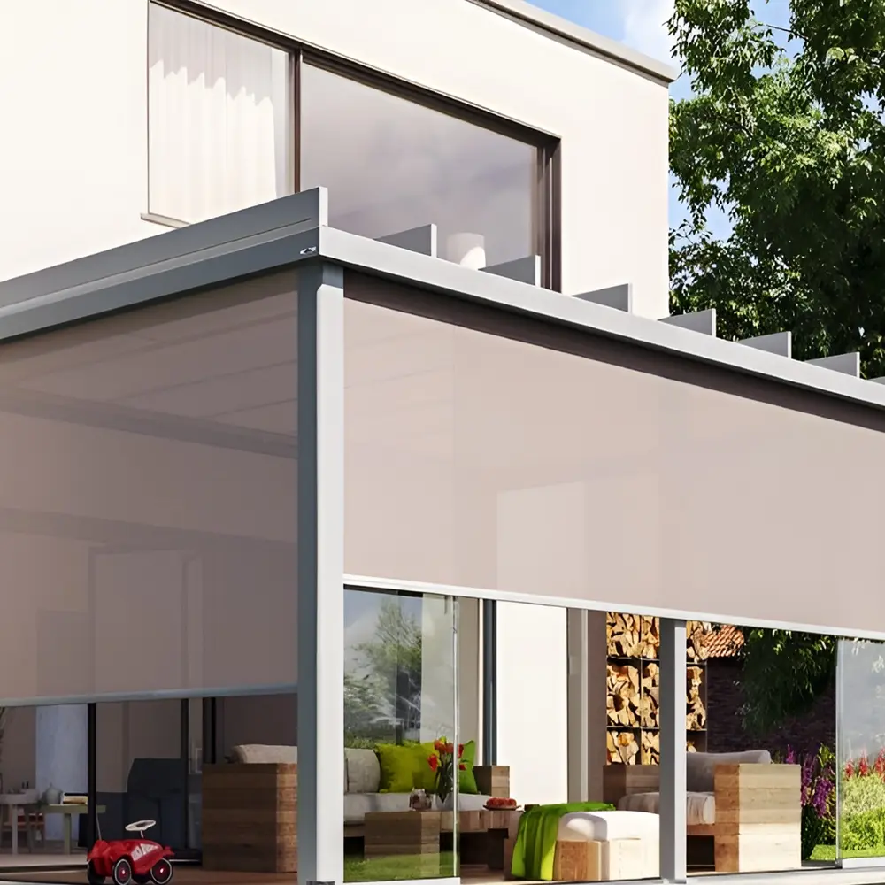 Vertitex screen zonwering buiten terras, beschermt tegen zonlicht