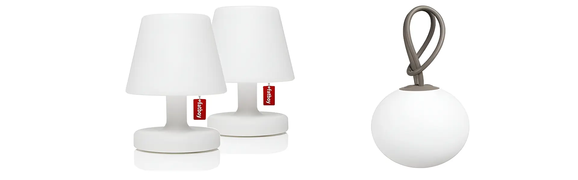 Fatboy Edison lampen en Fatboy Bolleke lamp naast elkaar
