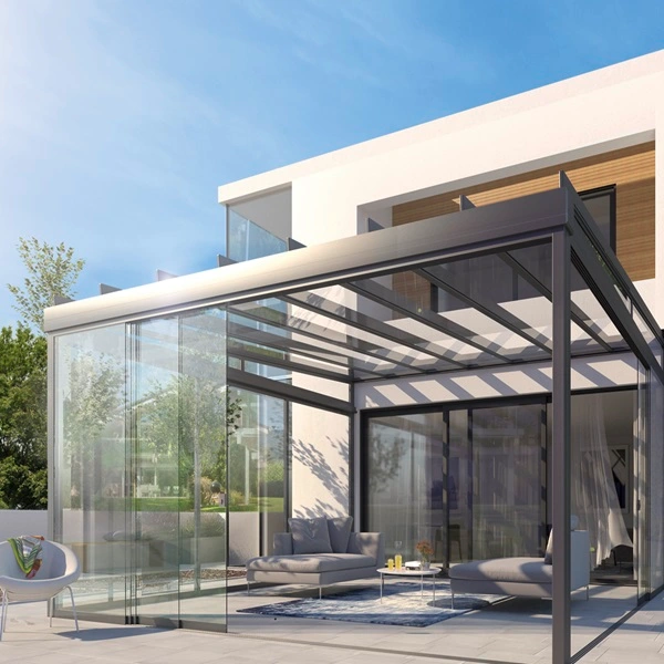 Glazen tuinkamer Area aan een vrijstaande woning met zitgedeelte