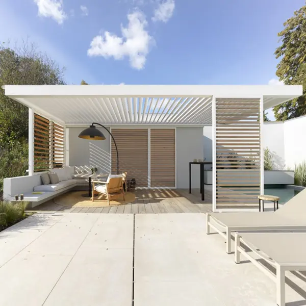 Overkapping hout en aluminium