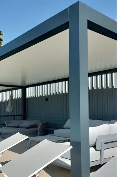 Seesky Taf overkapping met vast dak en stijlvolle loungesets Seesky Taf overkapping met vast dak en stijlvolle loungesets