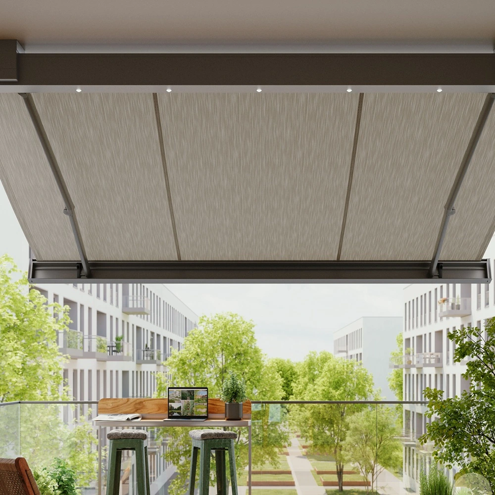 Smaila knikarmscherm met LED-verlichting voor optimale terrasbescherming